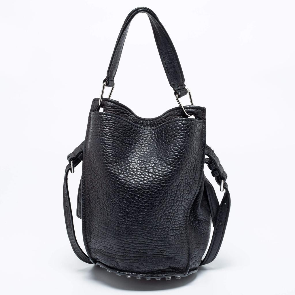 商品[二手商品] Alexander Wang|Alexander Wang Black Textured Leather Diego Bucket Bag,价格¥1458,第6张图片详细描述