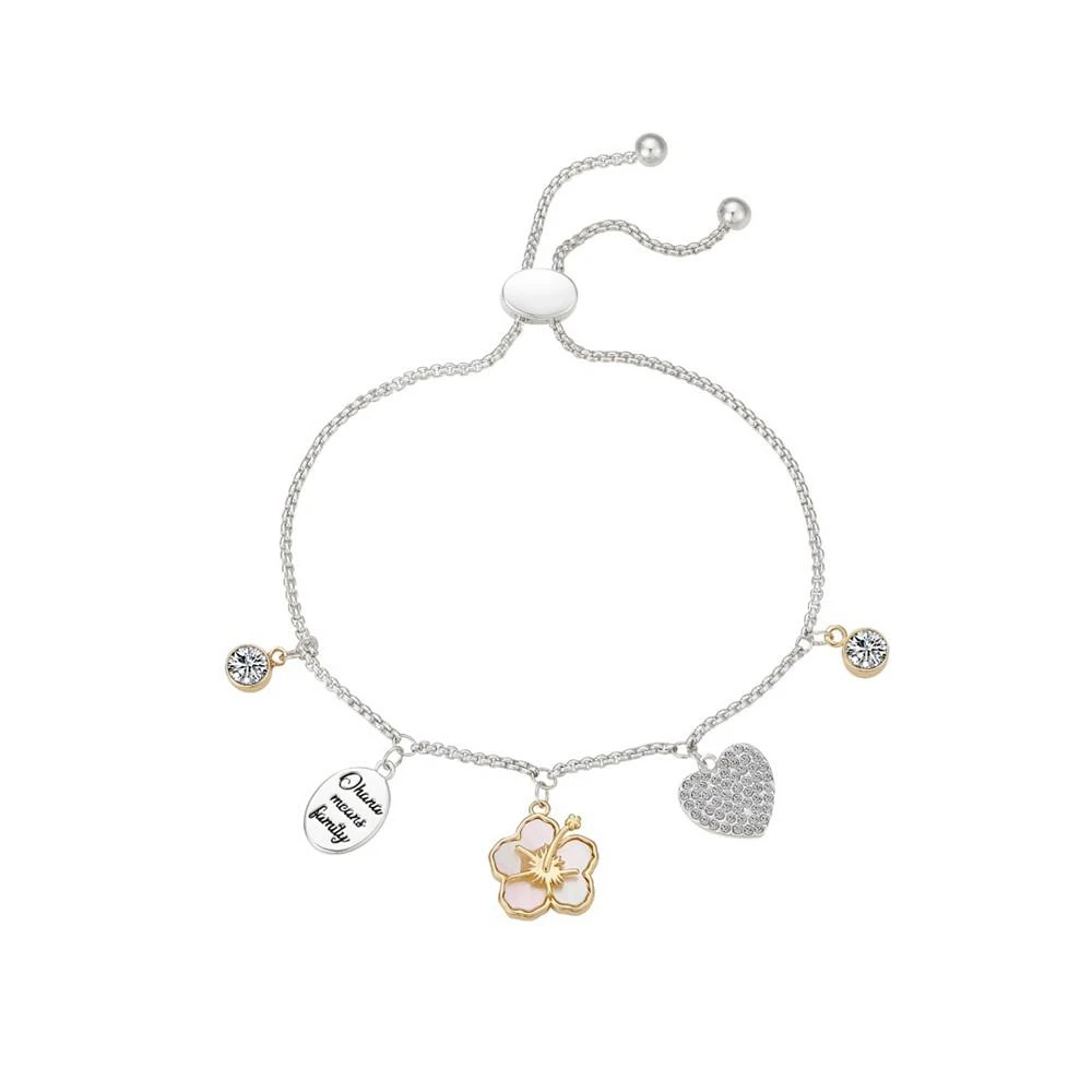 商品Unwritten|14K Gold Flash-Plated Mother of Pearl and Crystal "Ohana Means Family" Bolo Bracelet,价格¥153,第1张图片