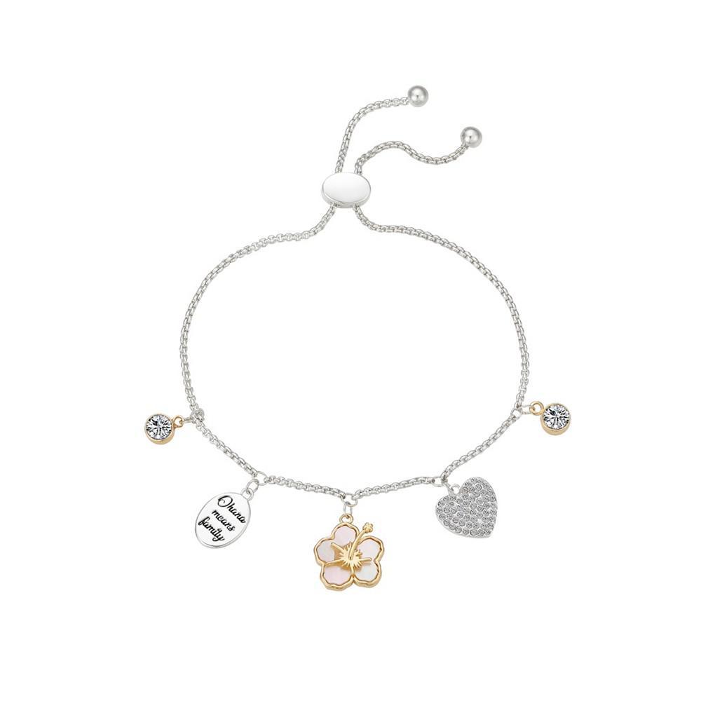 商品Unwritten|14K Gold Flash-Plated Mother of Pearl and Crystal "Ohana Means Family" Bolo Bracelet,价格¥133,第1张图片