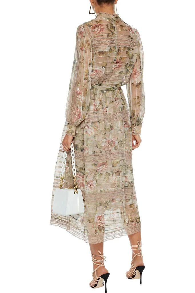 商品Zimmermann|Fleeting Pintuck lace-trimmed floral-print georgette midi dress,价格¥4312,第3张图片详细描述