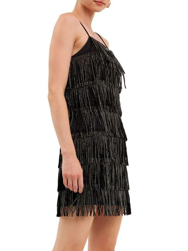 商品Endless Rose|Embellished Suede Fringe Mini Dress,价格¥300,第3张图片详细描述