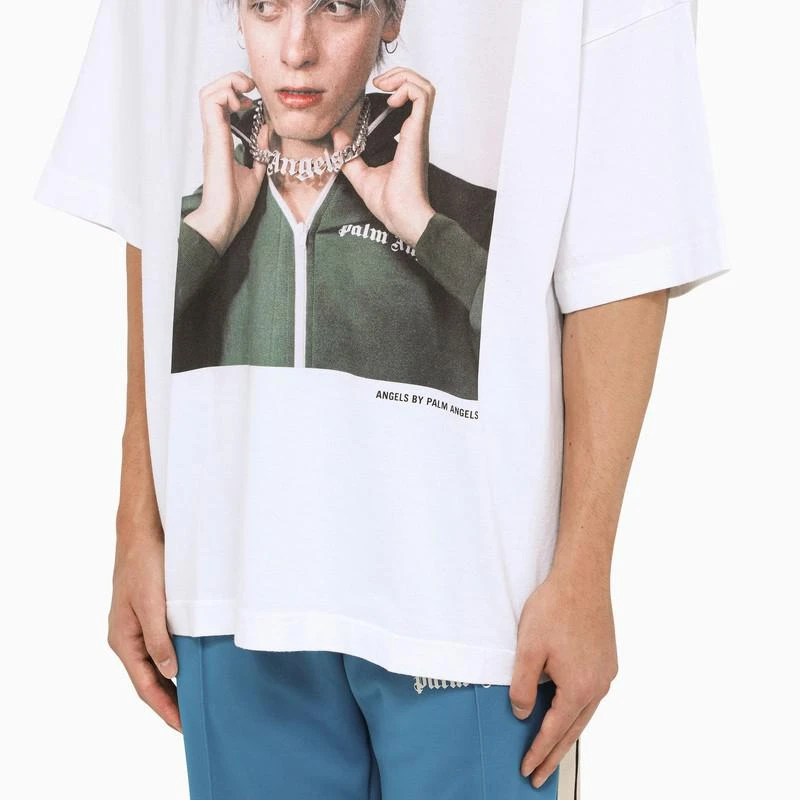 商品Palm Angels|White t-shirt with David Sims print,价格¥984,第4张图片详细描述