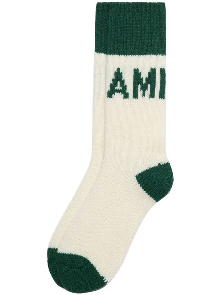 商品AMI|logo-intarsia knitted socks,价格¥522,第1张图片