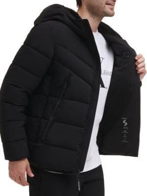 商品Calvin Klein|Down Puffer Faux Fur Hooded Jacket,价格¥573,第6张图片详细描述