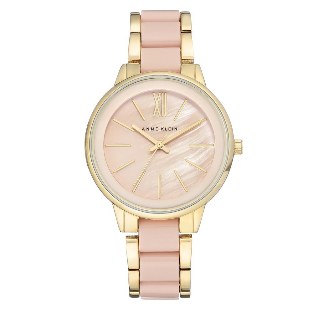 商品Anne Klein|Women's Gold-Tone Blush Link Bracelet Watch 37mm,价格¥286,第1张图片