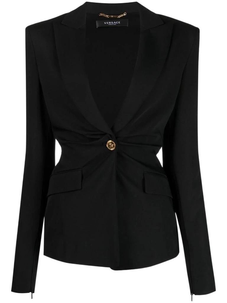 商品Versace|Versace women's black other materials blazer,价格¥18680,第1张图片