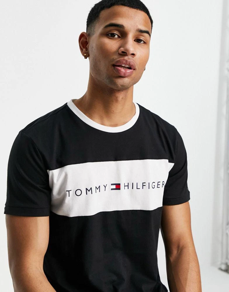 商品Tommy Hilfiger|Tommy Hilfiger lounge logo t-shirt in black,价格¥231,第3张图片详细描述