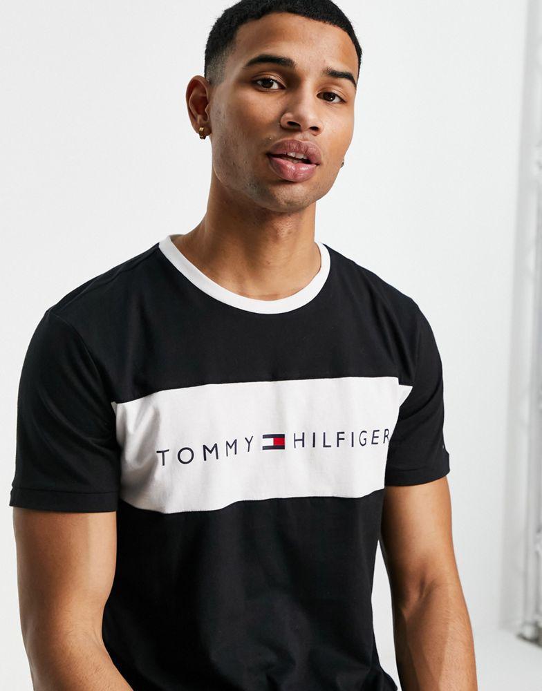 商品Tommy Hilfiger|Tommy Hilfiger lounge logo t-shirt in black,价格¥237,第5张图片详细描述