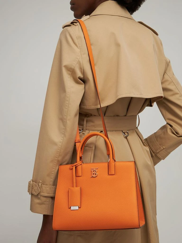 商品Burberry|Mini Tb Logo Grained Leather Tote Bag,价格¥18271,第2张图片详细描述