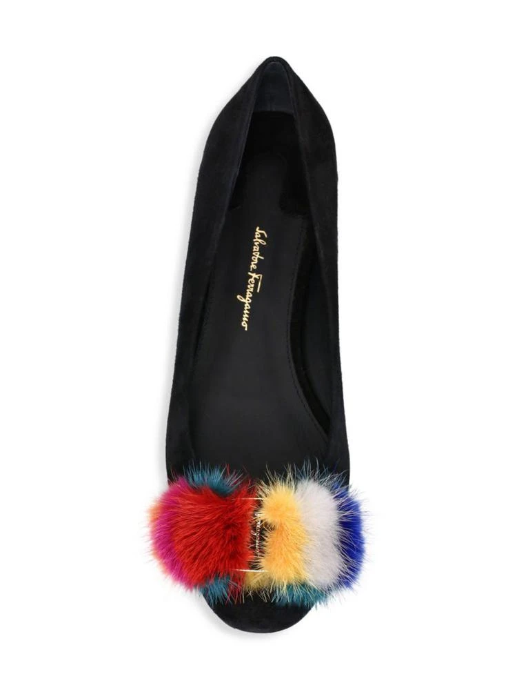 商品Salvatore Ferragamo|Vara Rainbow Mink Flats,价格¥4430,第5张图片详细描述
