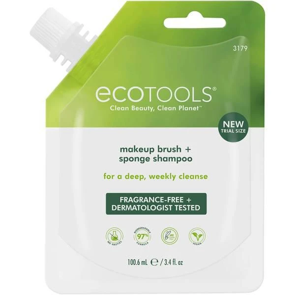 商品EcoTools|EcoTools Makeup Brush and Blending Sponge Shampoo Travel Size 100.6ml,价格¥33,第1张图片