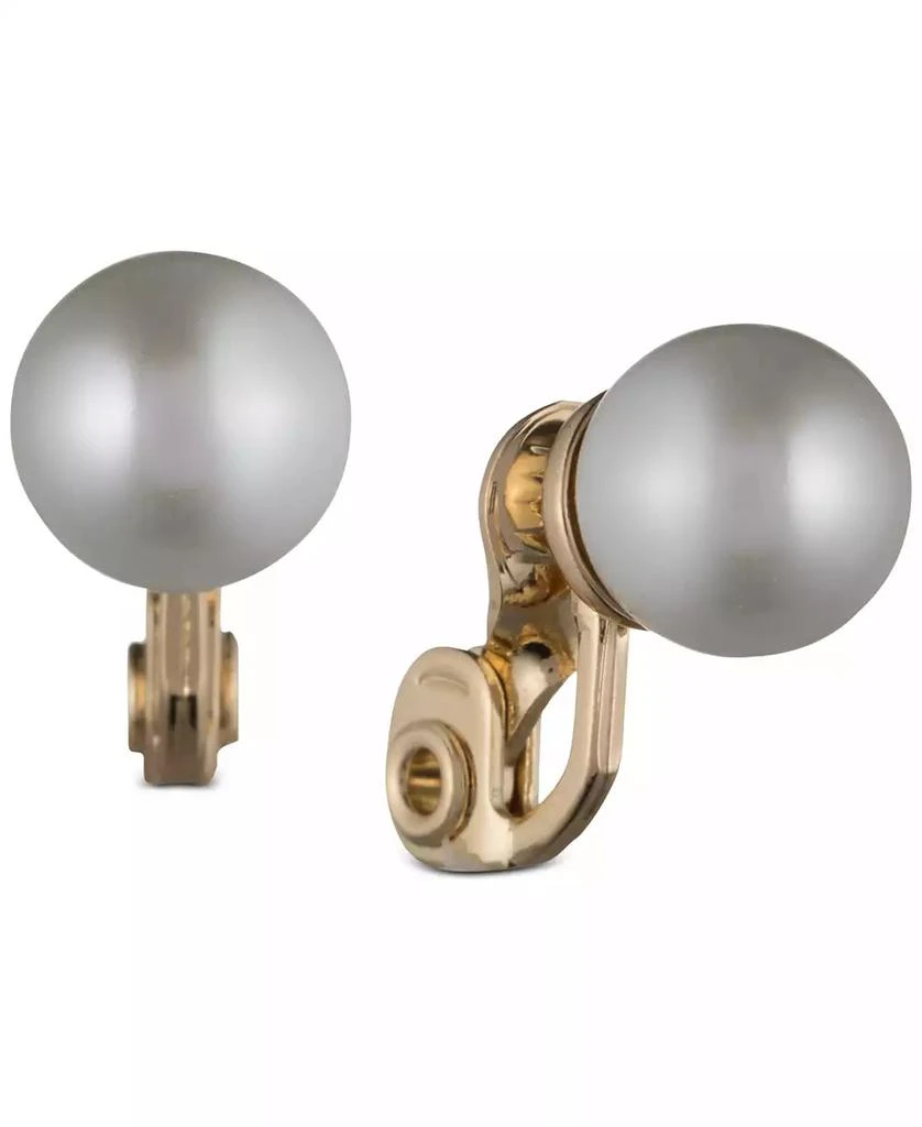 商品Anne Klein|GOLD-TONE 10MM IMITATION PEARL STUD EZ COMFORT CLIP EARNINGS,价格¥120,第1张图片