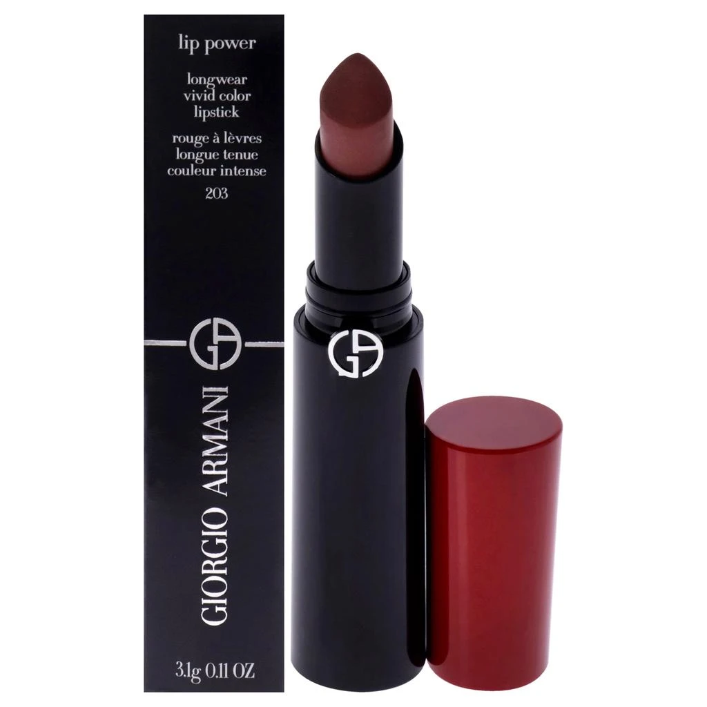 商品Giorgio Armani|Lip Power Longwear Vivid Color Lipstick - 203 Mystery by Giorgio Armani for Women - 0.11 oz Lipstick,价格¥329,第4张图片详细描述