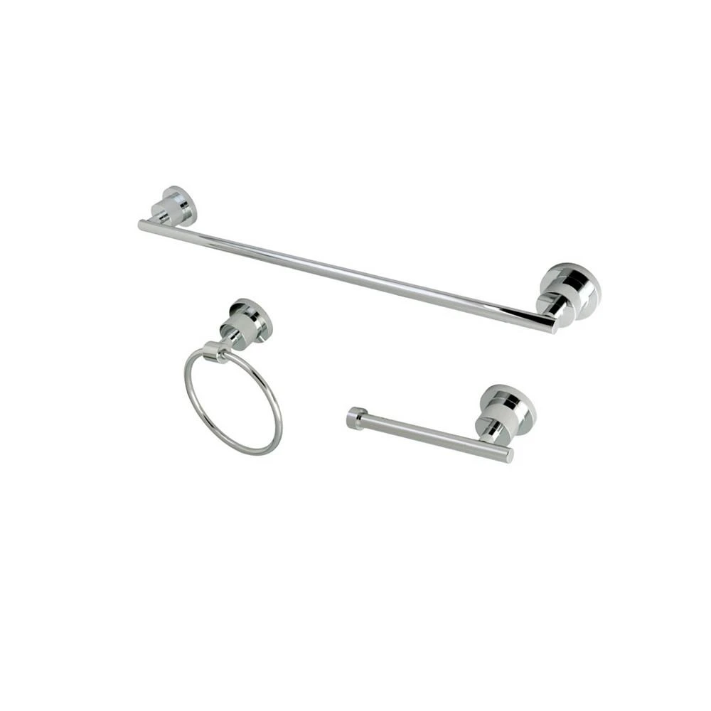 商品Kingston Brass|Concord Modern 3-Pc. Bathroom Accessories Set in Polished Chrome,价格¥1379,第1张图片