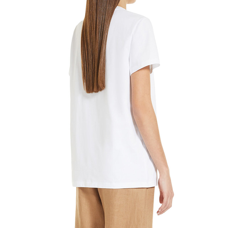 【预售3-7天】麦丝玛拉 22年早春新款 OLIATO系列 女士白色纯棉短袖T恤1941032206014商品第3张图片规格展示