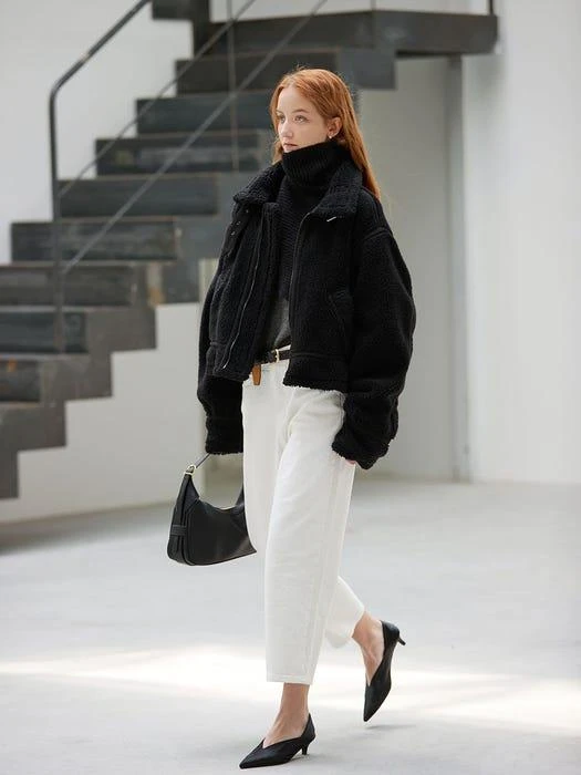 商品OUI MAIS NON|Logan Belted Shearling Jacket,价格¥874,第1张图片