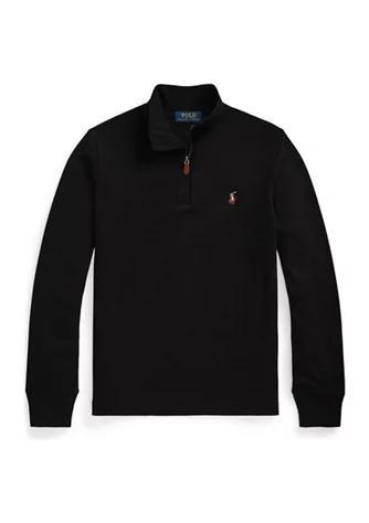 商品Ralph Lauren|Boys 8-20 Cotton Interlock 1/4 Zip Pullover Sweatshirt,价格¥309,第1张图片