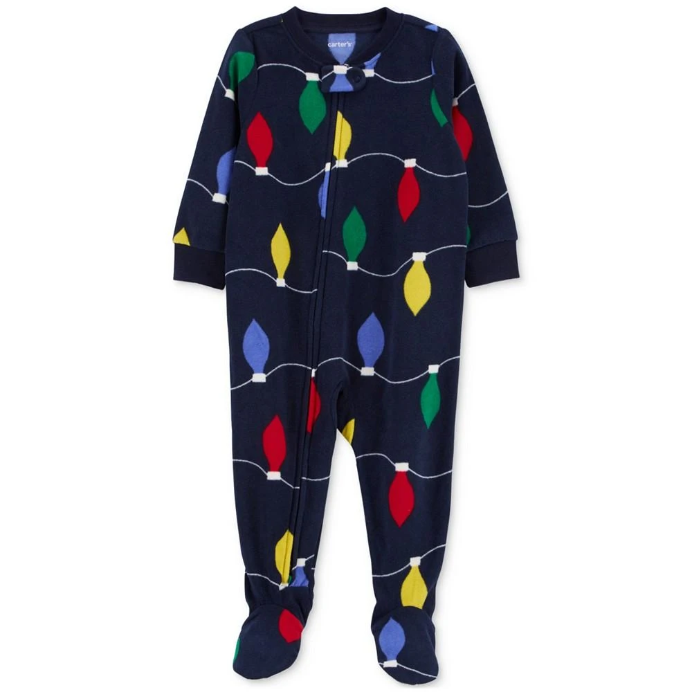 商品Carter's|Toddler Holiday Lights Fleece Footed Pajamas,价格¥55,第1张图片
