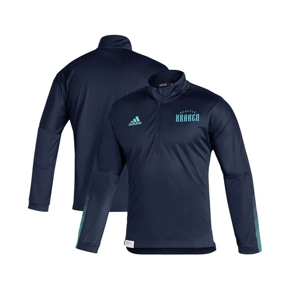 商品Adidas|Men's Deep Sea Blue Seattle Kraken Primeblue Quarter-Zip Jacket,价格¥564,第1张图片
