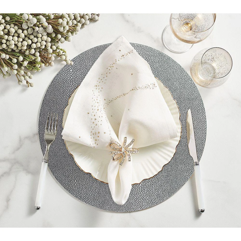 Jeweled Bow Napkin Ring in Gold & Crystal, Set of 4 in a Gift Box 商品