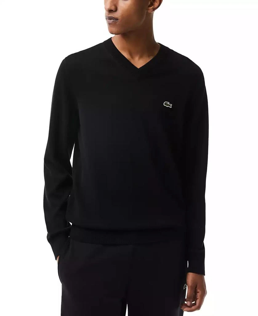 商品Lacoste|Men's Regular-Fit Solid V-Neck Sweater,价格¥524,第2张图片详细描述