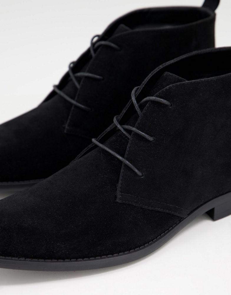 商品ASOS|ASOS DESIGN chukka boots in black faux suede,价格¥268,第4张图片详细描述