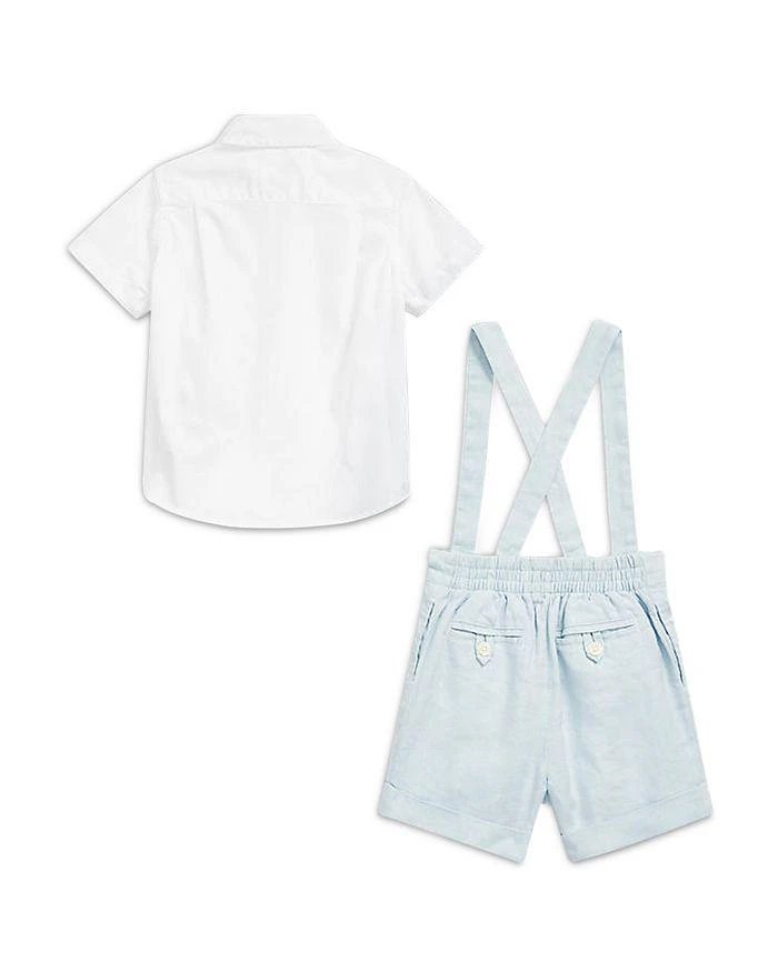 商品Ralph Lauren|Boys' Cotton Shirt & Linen Overall Set - Baby,价格¥842,第2张图片详细描述