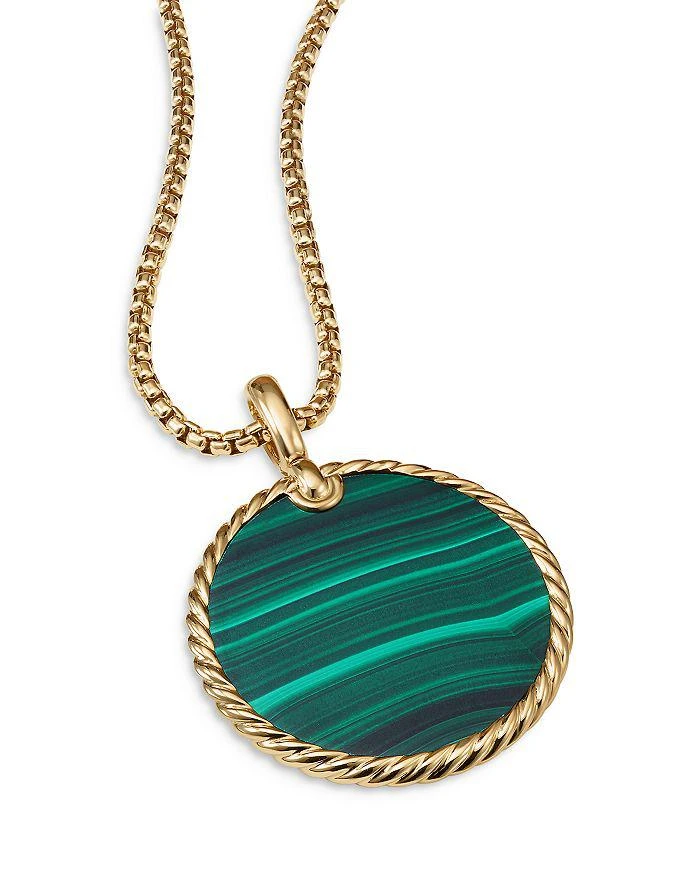 商品David Yurman|18K Yellow Gold DY Elements® Disc Pendant with Malachite,价格¥22795,第2张图片详细描述