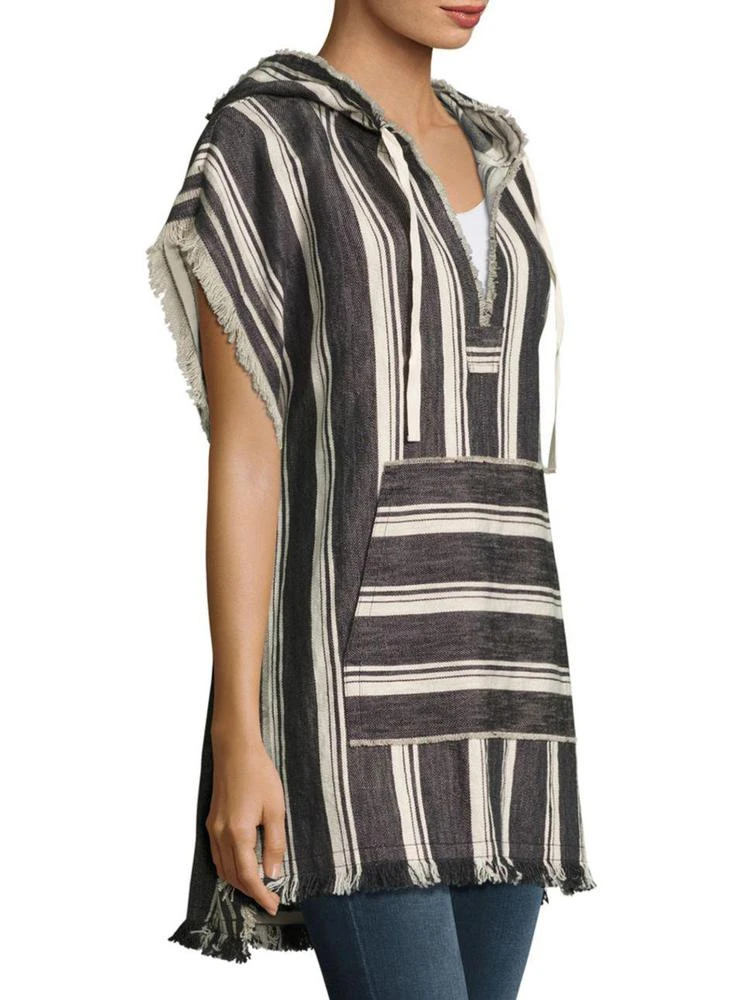 商品Theory|Asmid Striped Cotton & Linen Poncho,价格¥876,第3张图片详细描述