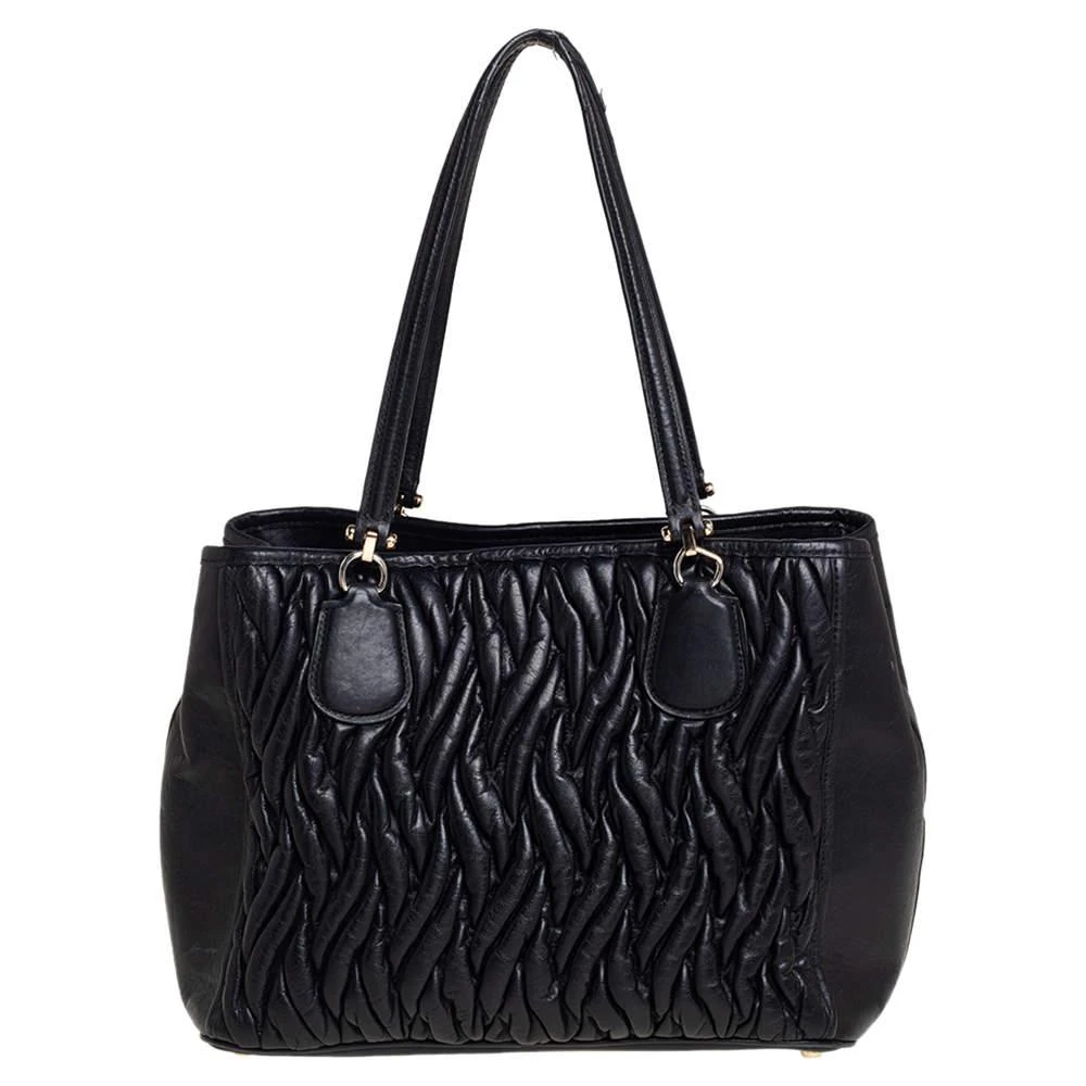 商品[二手商品] Coach|Coach Black Gathered Leather Kitt Carryall Tote,价格¥867,第4张图片详细描述