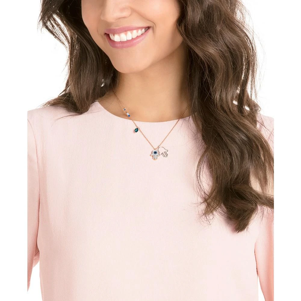 商品Swarovski|Two-Tone Multi-Crystal Hamsa Hand Pendant Necklace,价格¥367,第2张图片详细描述