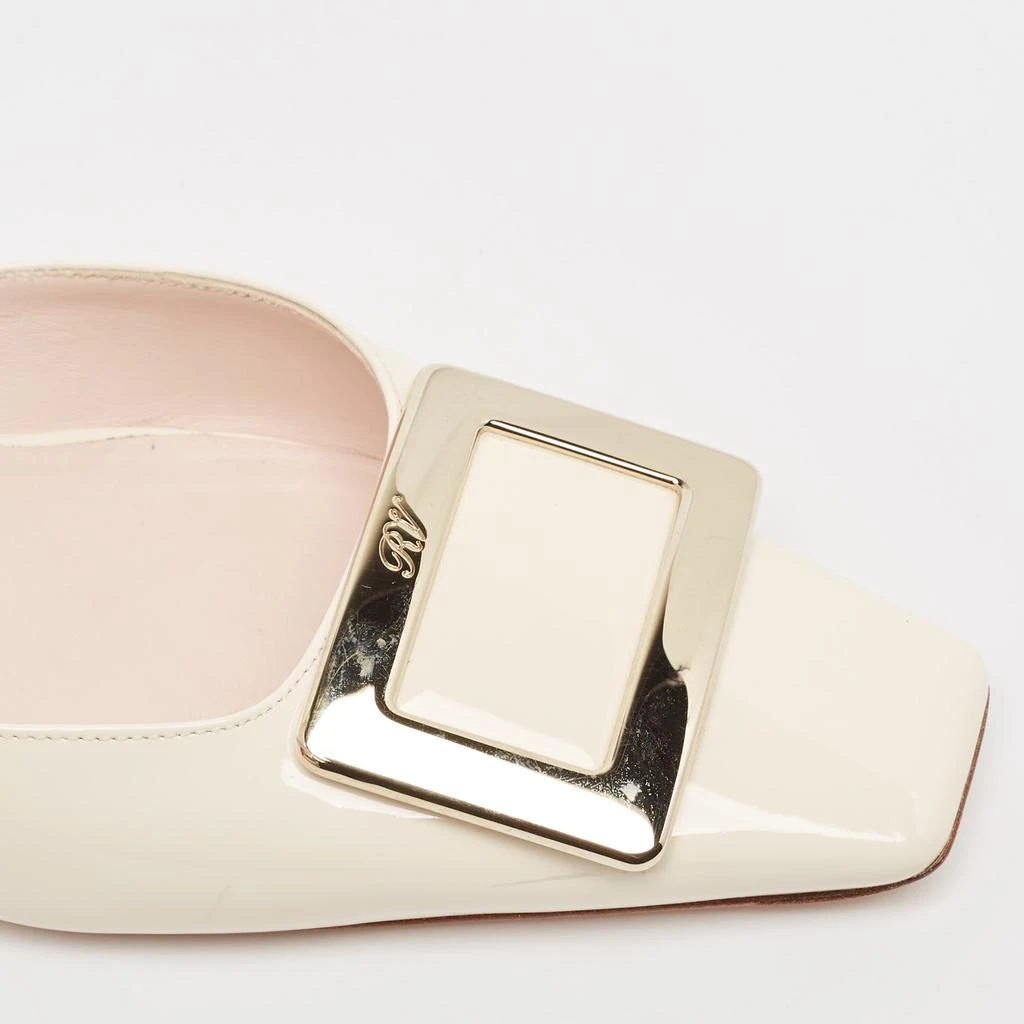 Roger Vivier Cream Patent Leather Belle Vivier  Mules Size 39 商品