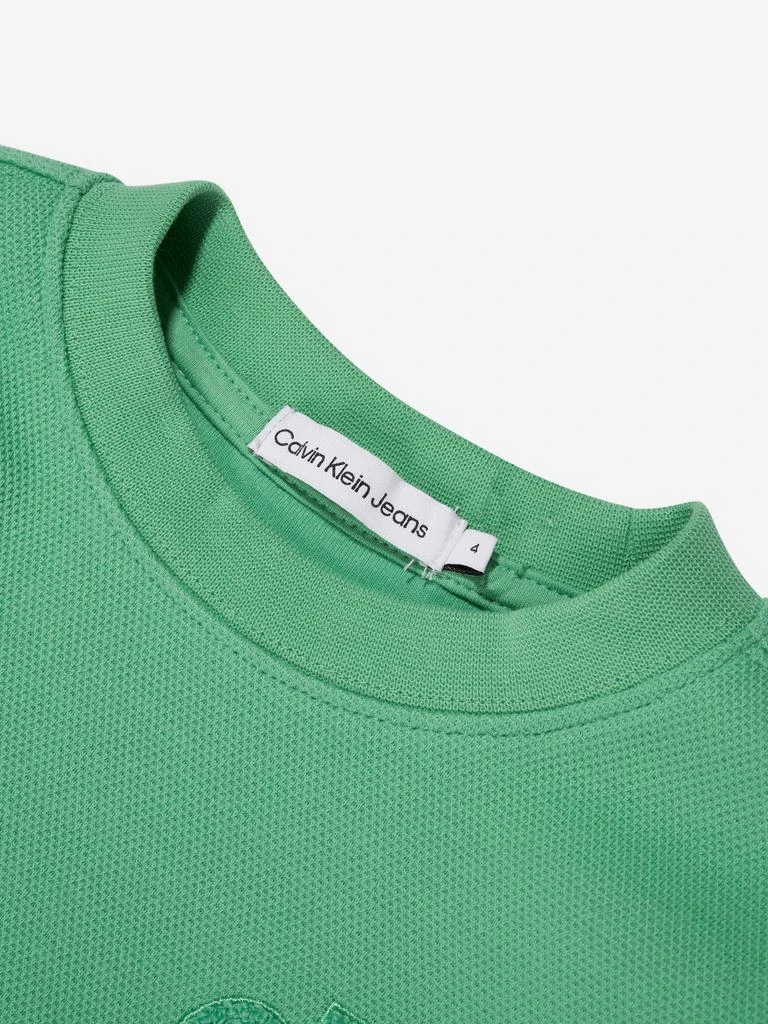 商品Calvin Klein|Calvin Klein Boys Interlock Pique Sweatshirt in Green,价格¥388,第3张图片详细描述