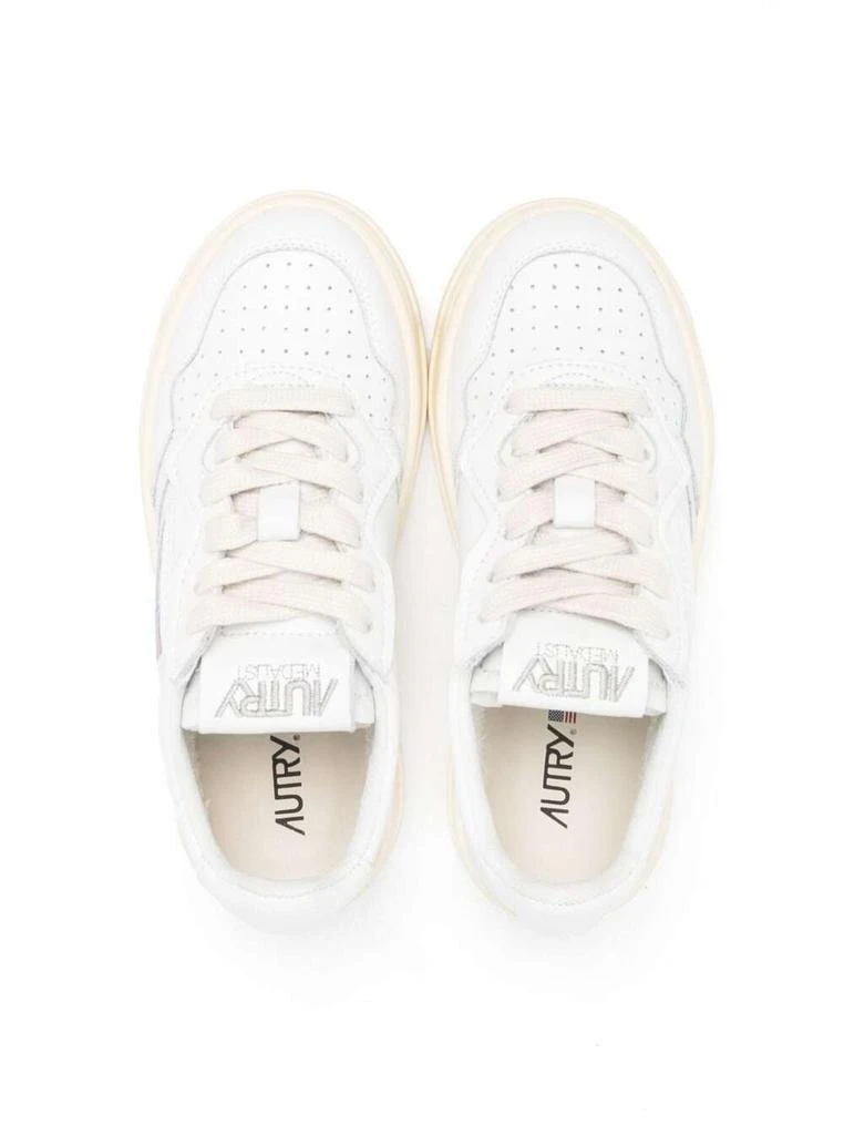 商品Autry|White medalist Low Top Sneakers In Cow Leather Girl,价格¥1197,第3张图片详细描述