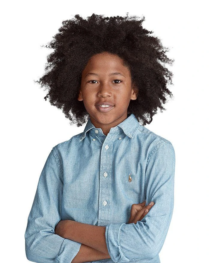 商品Ralph Lauren|Boys' Chambray Button-Down Shirt - Little Kid, Big Kid,价格¥414,第1张图片