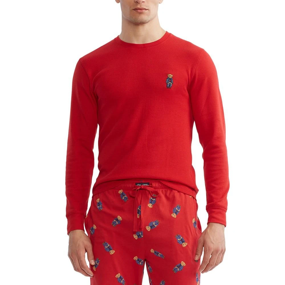 商品Ralph Lauren|华夫格针织牛仔熊徽标长袖睡衣,价格¥368,第1张图片