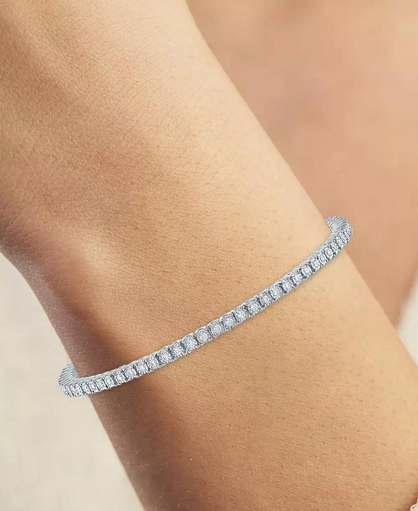 商品Macy's|Diamond Tennis Bracelet (1/2 ct. t.w.) in Sterling Silver, 14k Gold-Plated Sterling Silver or 14k Rose Gold-Plated Sterling Silver,价格¥1495,第2张图片详细描述