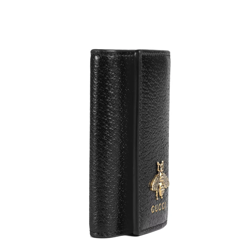 商品Gucci|【预售3-7天】GUCCI/古驰 经典Animalier系列 男士黑色皮革复古金属小蜜蜂装饰钥匙包523683DJ20T1000,价格¥2614,第6张图片详细描述