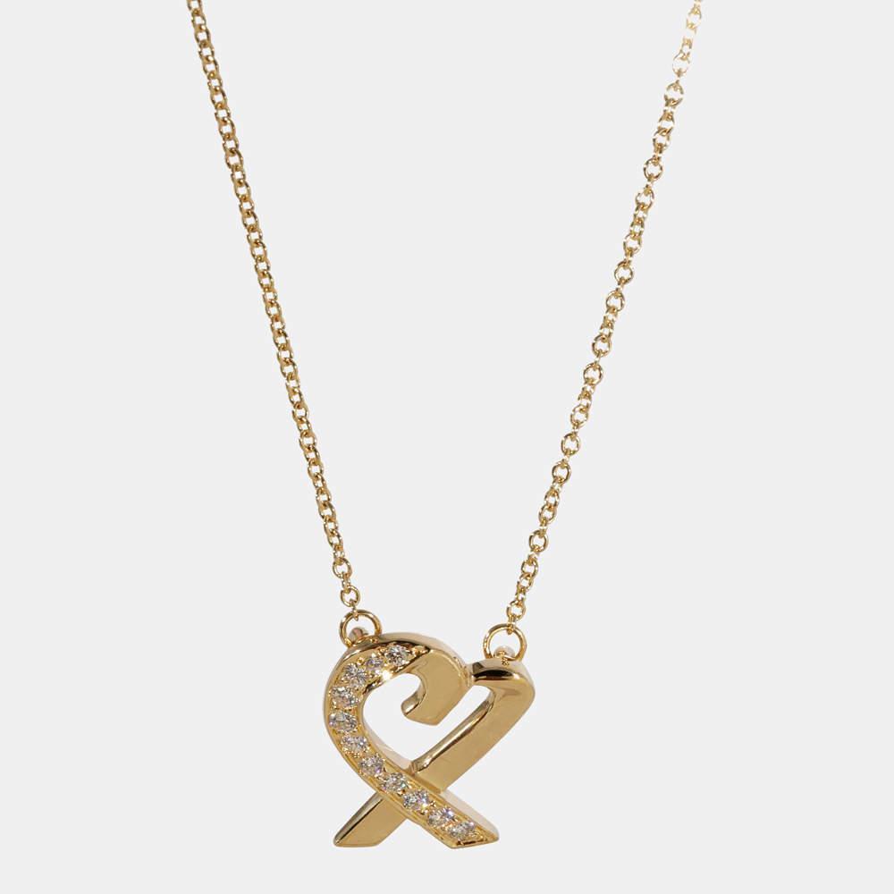 商品[二手商品] Tiffany & Co.|Tiffany & Co. Paloma Picasso Loving Heart Pendant in 18K Yellow Gold 0.14 CTW,价格¥9887,第1张图片