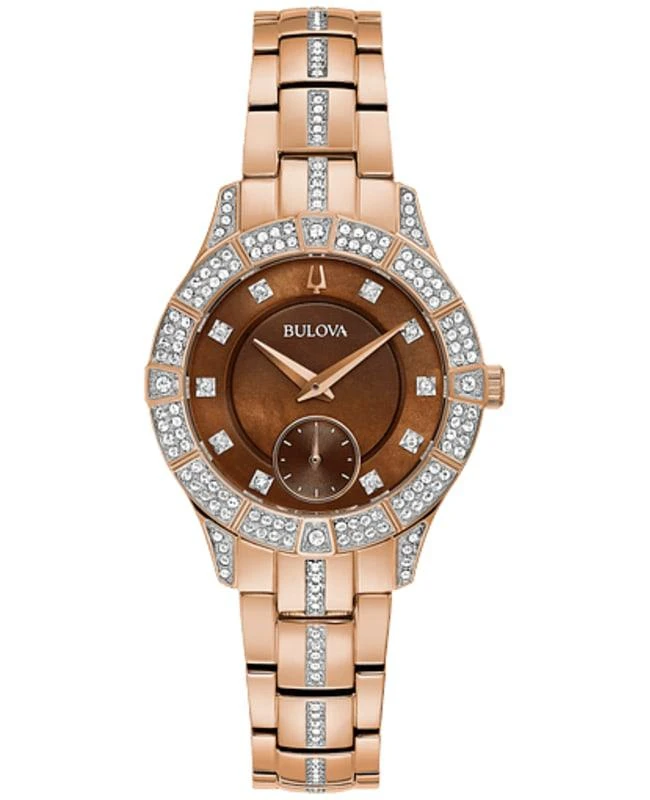 商品Bulova|Bulova Phantom Brown Dial Steel Women&apos;s Watch 98L284,价格¥1827,第1张图片