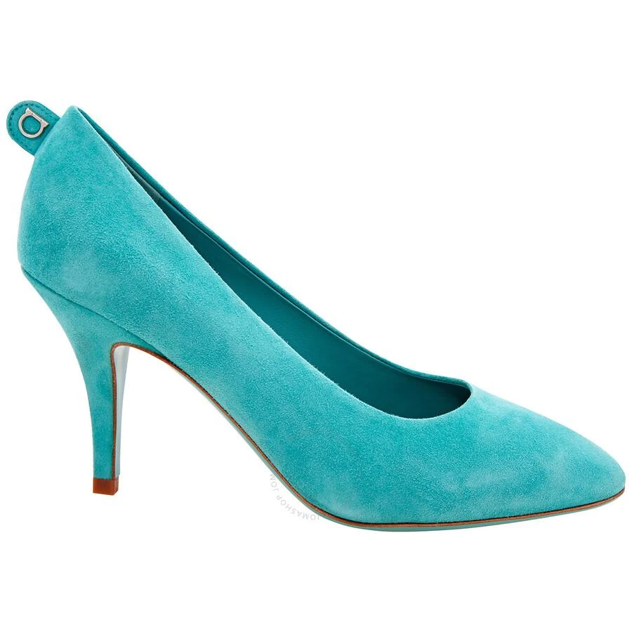 商品Salvatore Ferragamo|Salvatore Ferragamo Ladies Blue Suede Gancini Pumps,价格¥981,第1张图片详细描述