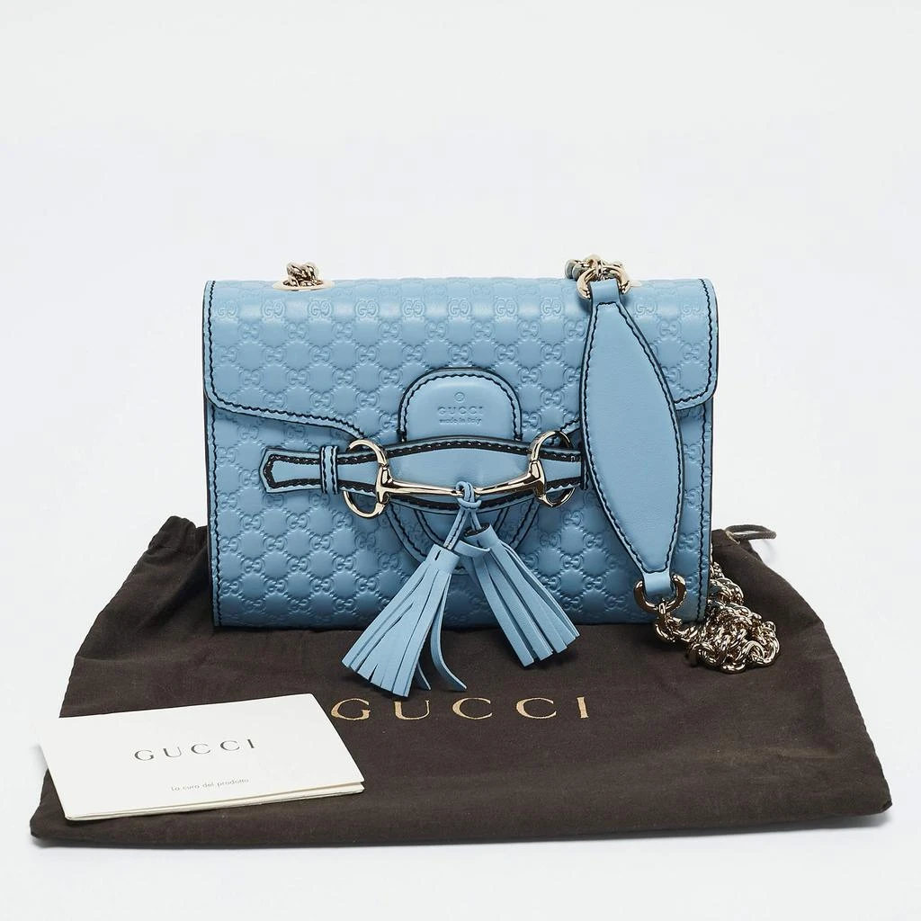 Gucci Light Blue MIcroguccissima Leather Mini Emily Chain Shoulder Bag 商品