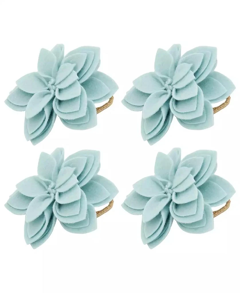 商品Saro Lifestyle|Felt Blossom Napkin Ring, Set of 4,价格¥141,第2张图片详细描述