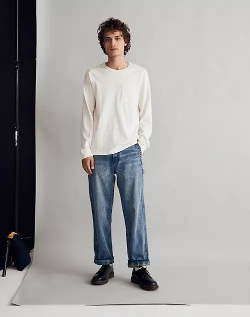 商品Madewell|Flannel-Lined Carpenter Jeans in Kenton Wash,价格¥1182,第1张图片
