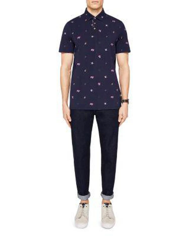商品Ted Baker London|Newbear Print Regular Fit Polo,价格¥529,第3张图片详细描述