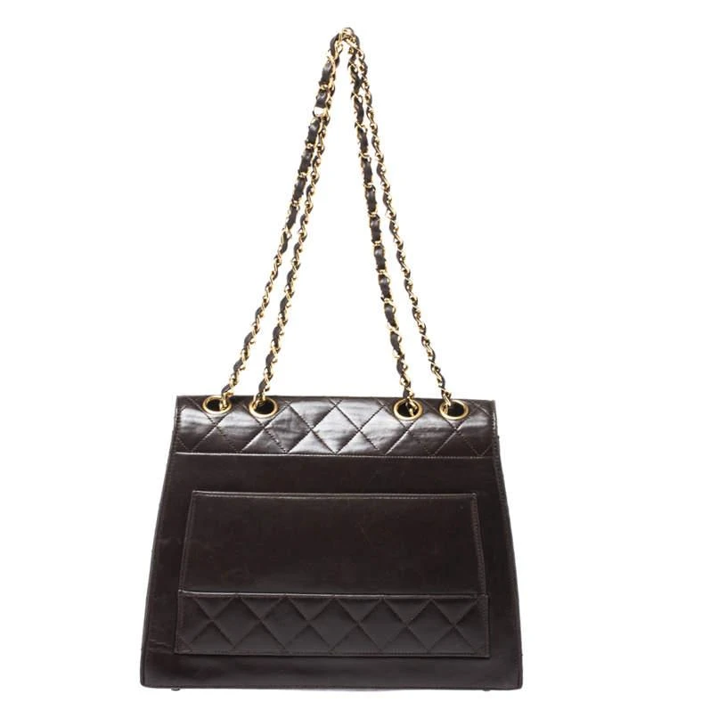 商品[二手商品] Chanel|Chanel Dark Brown Quilted leather Vintage Shoulder Strap,价格¥13915,第4张图片详细描述
