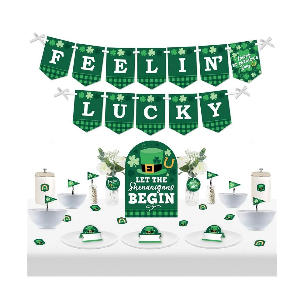 商品Big Dot of Happiness|Shamrock St. Patrick's Day DIY Party Signs Snack Bar Decorations Kit 50 Pc,价格¥186,第1张图片