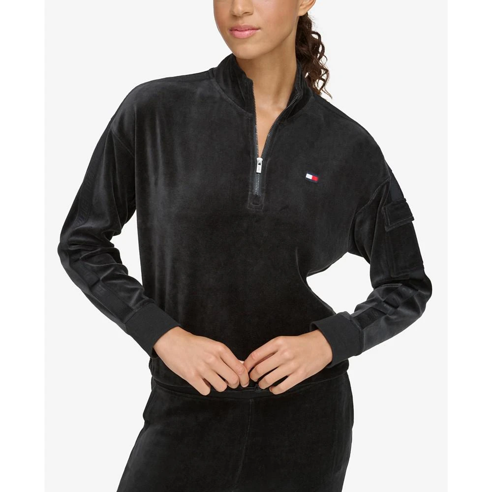 商品Tommy Hilfiger|Women's Cropped Velour Pullover Jacket,价格¥268,第4张图片详细描述