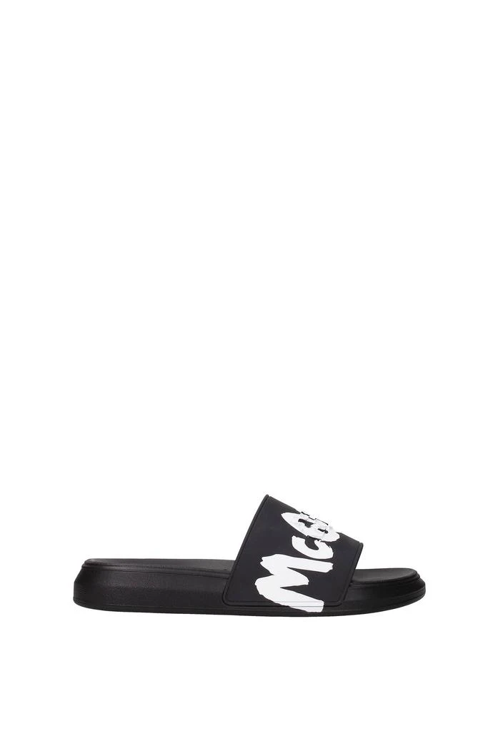 商品Alexander McQueen|Slippers and clogs Rubber Black White,价格¥1357,第1张图片