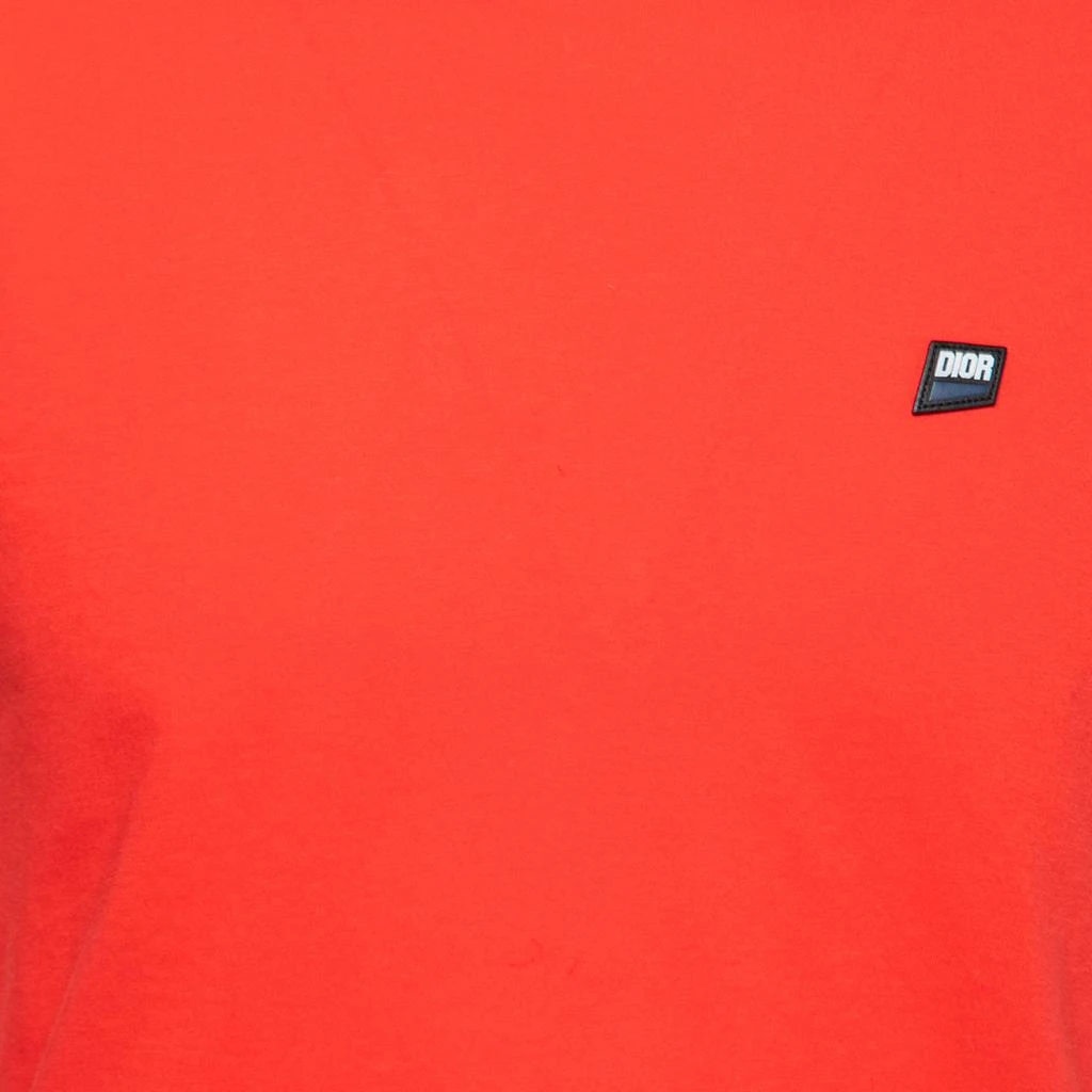 商品[二手商品] Dior|Dior Homme Red Cotton Logo Appliqued Short Sleeve T-Shirt S,价格¥918,第3张图片详细描述